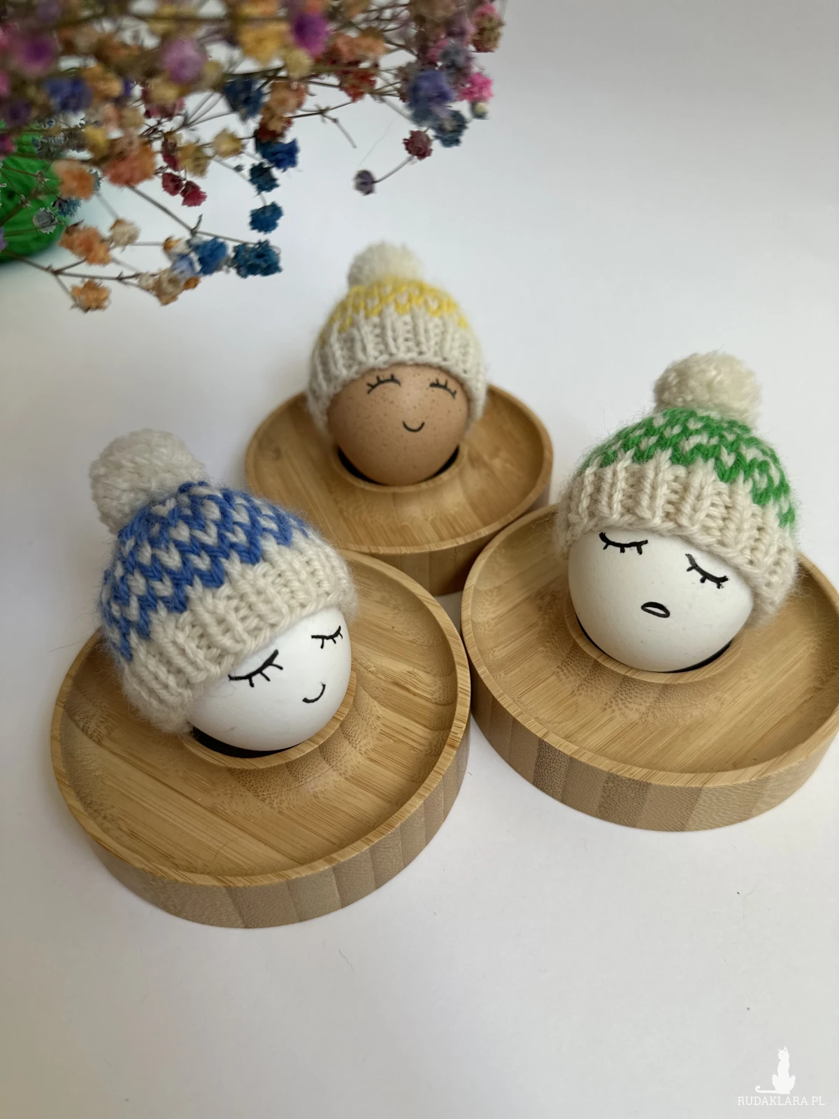 Czapeczki na jajka wielkanocne - zestaw 3 szt.